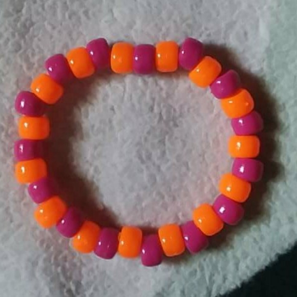 pink orange kandi bracelet - Picture 3 of 4